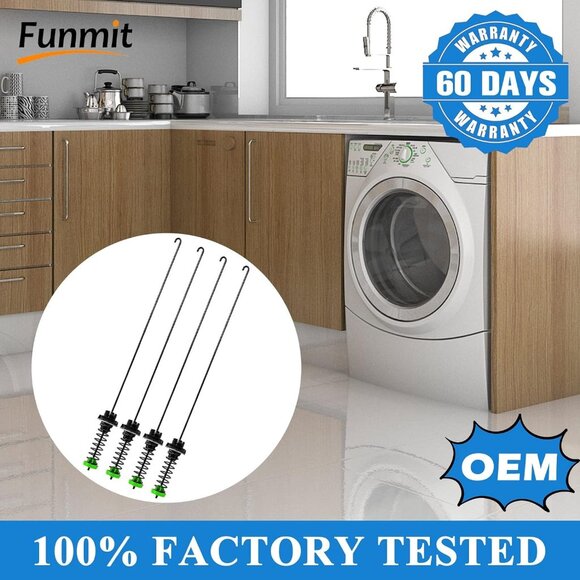 W11130362 Suspension Rod Kit (4Pcs) - Fits Whirlpool, Maytag, Kenmore (WTW5000, - Picture 2 of 7